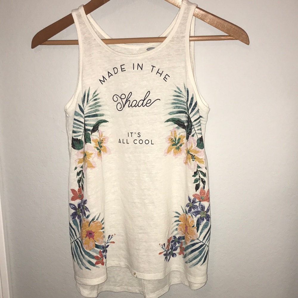 “Made in the shade” Old Navy white tank top